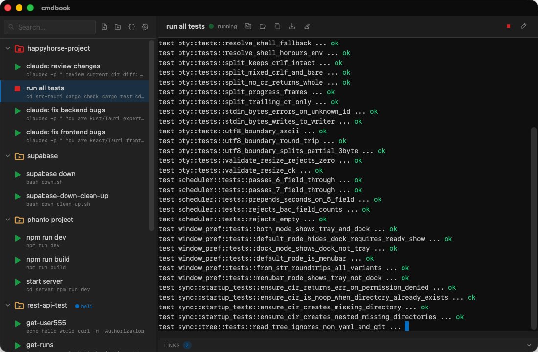 Running tests with cmdbook